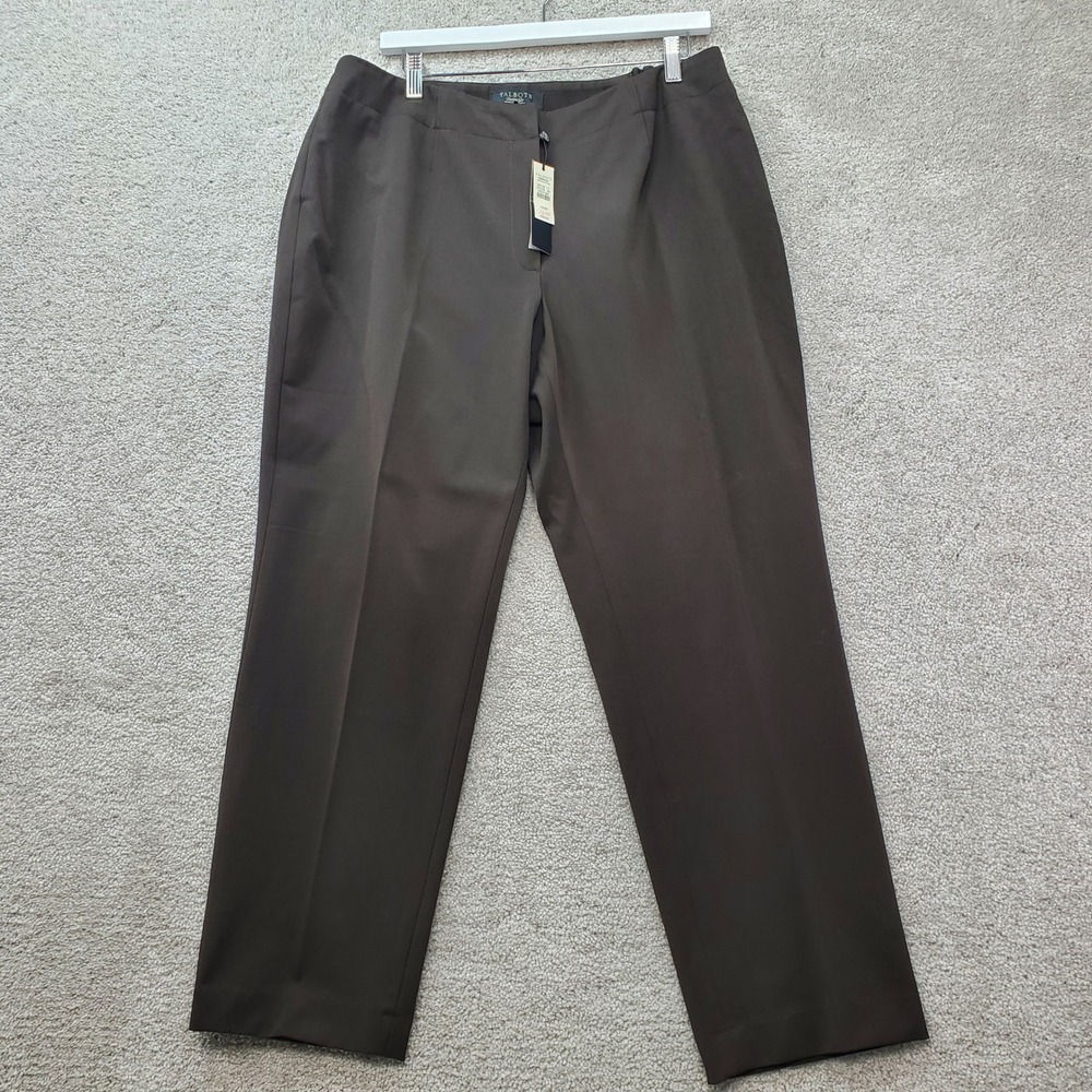 Talbots Dress Pants Woman Petites 16WP Brown NWT Heritage Fit Straight Leg